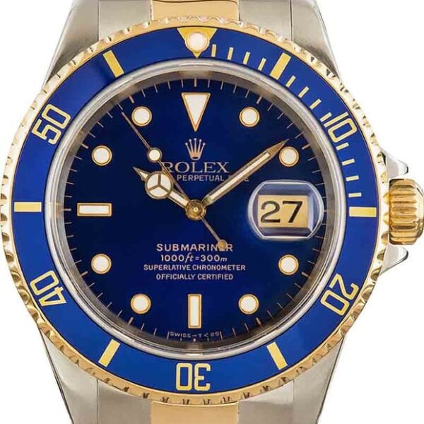 Rolex Two-Tone Submariner 16613 Blue Bezel